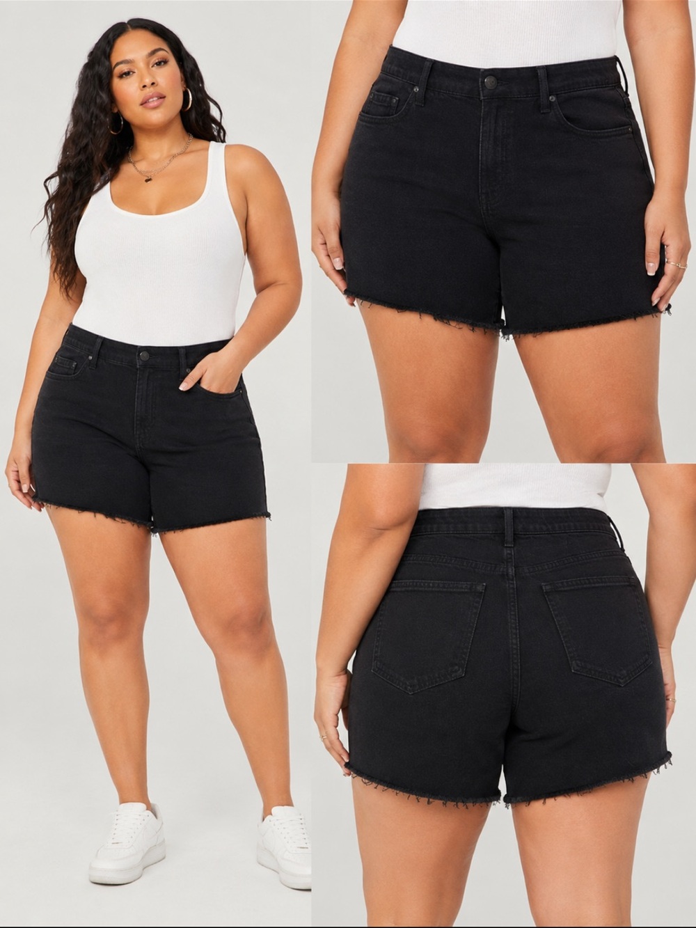 Torrid Size 16 High Rise Relaxed 3.5” Black Denim Shorts NWT